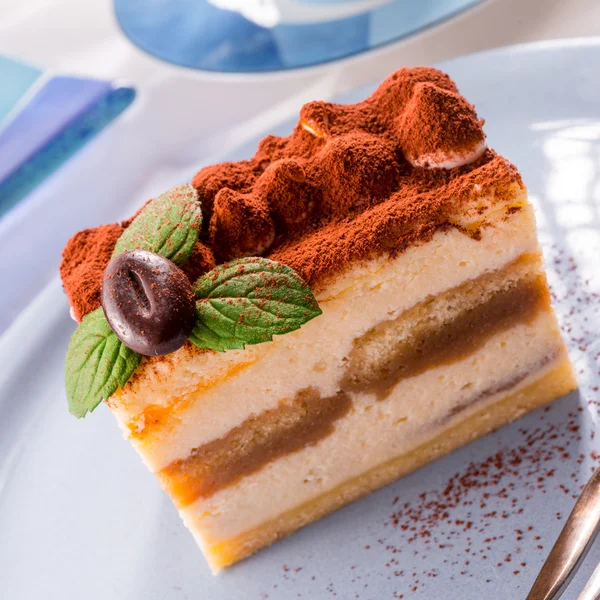 Tasty Tiramisu с мятой — стоковое фото