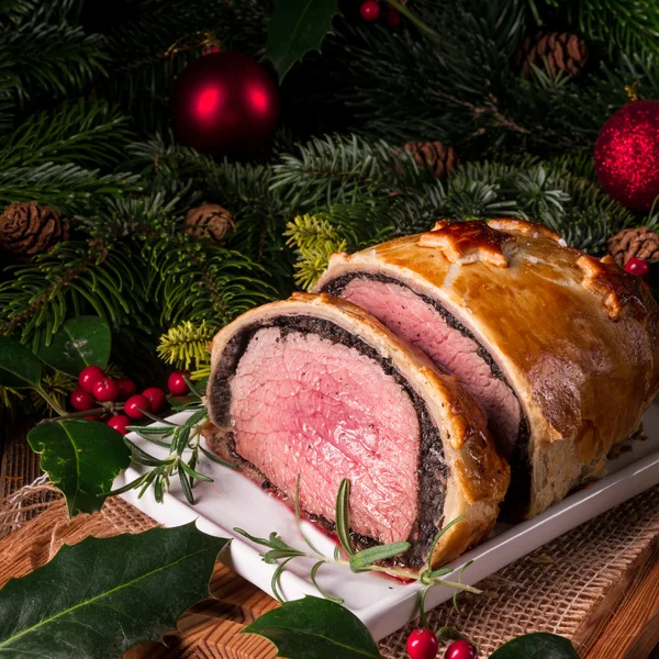 Beef Wellington as Advent creation — Stock Photo, Image