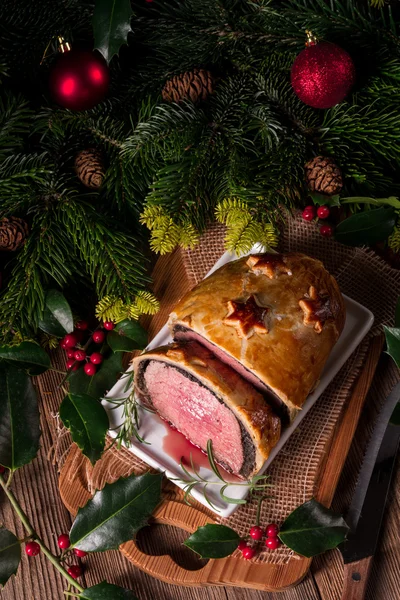Beef Wellington as Advent creation — Stock Photo, Image