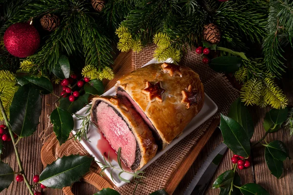 Nötkött Wellington som advent skapelse — Stockfoto