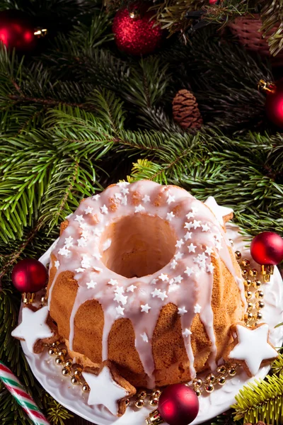 Μαδέρα Χριστούγεννα κέικ — Φωτογραφία Αρχείου