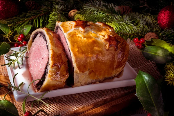 Beef Wellington as Advent creation — Stock Photo, Image