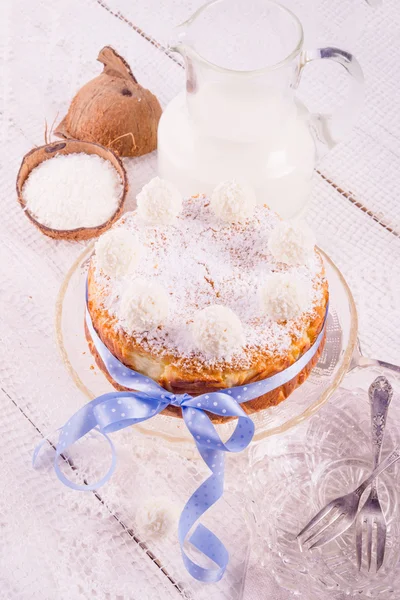 Bolo de quark de coco — Fotografia de Stock