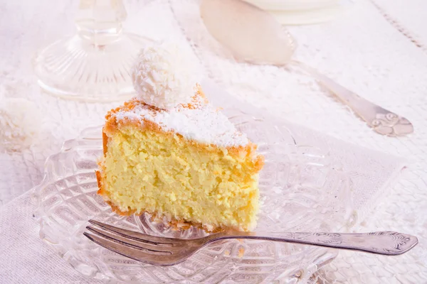 Coconut quark cake — Stock Photo, Image