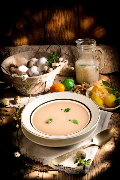 Sour rye soup — Stock Photo, Image