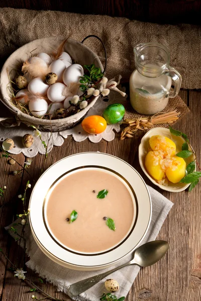 Sour rye soup — Stock Photo, Image