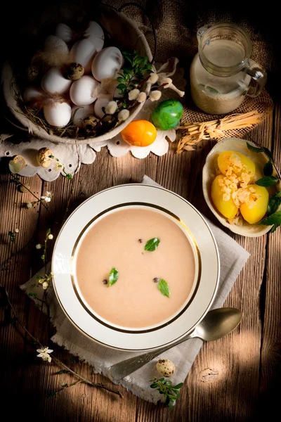 Sour rye soup — Stock Photo, Image