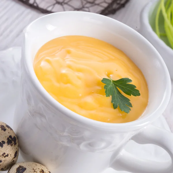 Sauce hollandaise close up — Stock Photo, Image