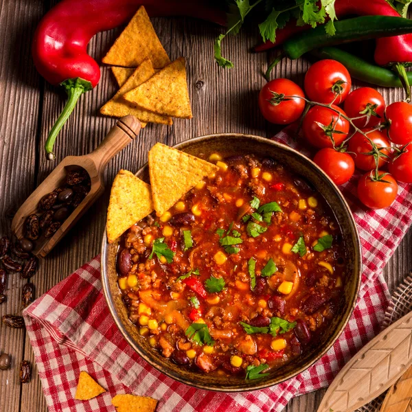 Chili con Carne with tomatoes — Stock Photo, Image