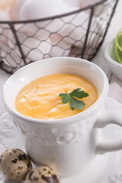 Sauce hollandaise close up — Stock Photo, Image