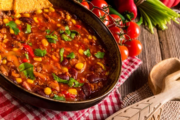 Chilli con Carne s rajčaty — Stock fotografie