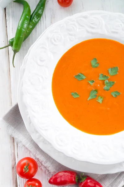 Paprika soppa på nära håll — Stockfoto