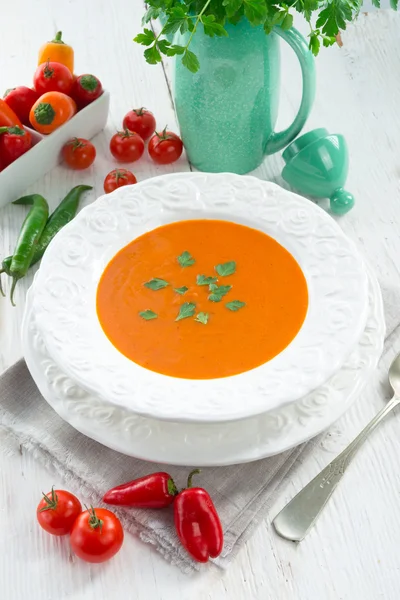 Paprika soppa på nära håll — Stockfoto