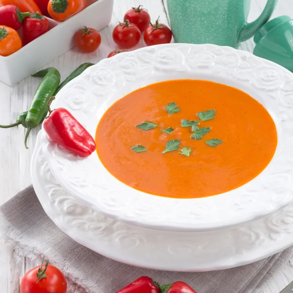 Paprika soep close-up — Stockfoto