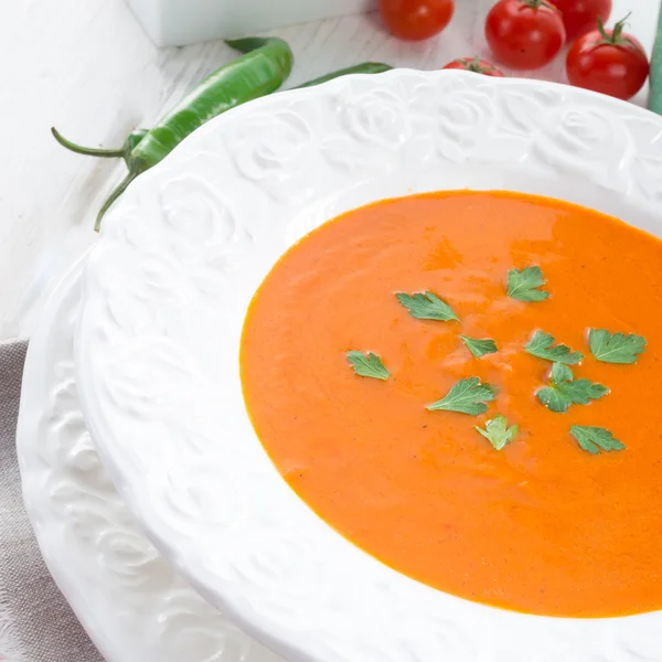 Paprika soup close up — Stock Photo, Image