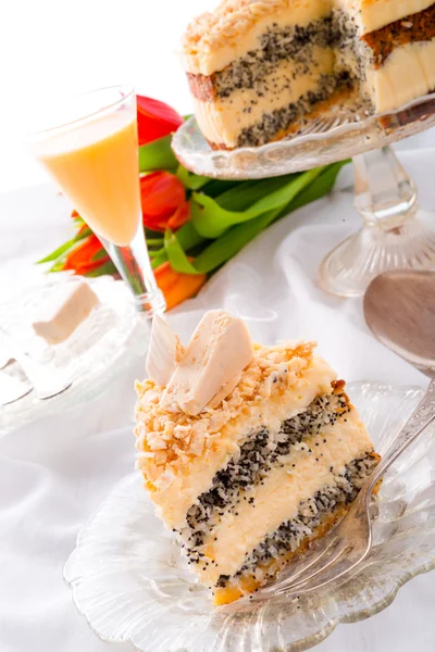 Cheese almond cake — Stock Photo, Image