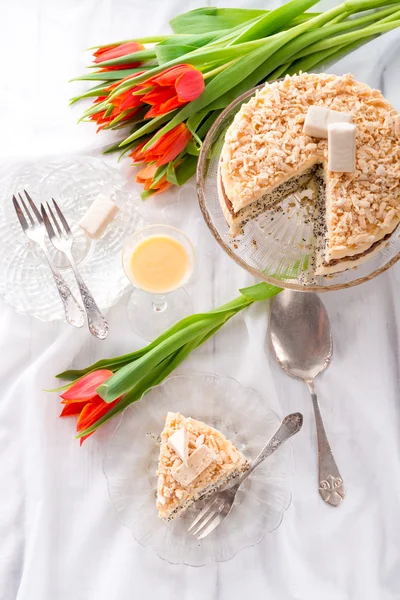 Cheese almond cake — Stock Photo, Image