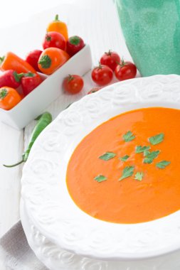 Kırmızı biber çorbası yakın çekim