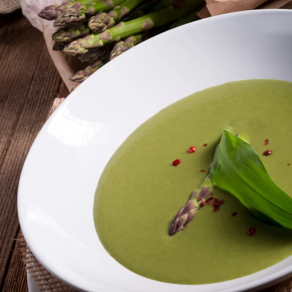 Ramsons Asparagus Soup — Stock Photo, Image