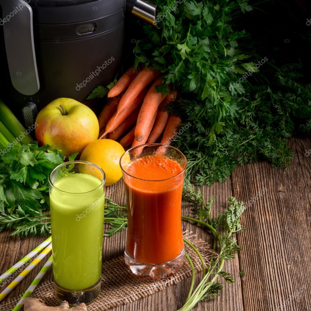 Freshly squeezed vegetable juices — Stock Photo © dar19.30 72529321