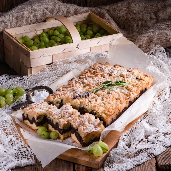 Groselhas bolo de chocolate — Fotografia de Stock