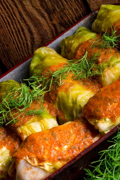 Cabbage rolls, young cabbage — Stock Photo, Image