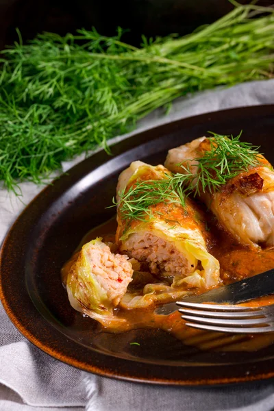 Cabbage rolls, young cabbage — Stock Photo, Image