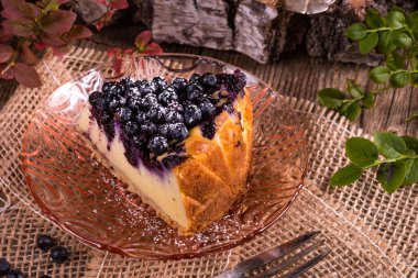Freshmade cheesecake with blueberries