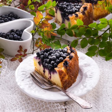 Freshmade cheesecake with blueberries