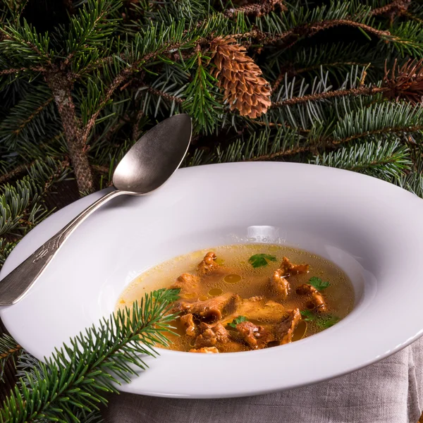 Caldo ligero de champiñones — Foto de Stock