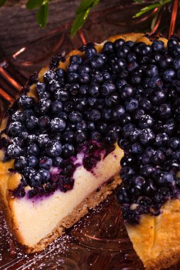Freshmade cheesecake with blueberries