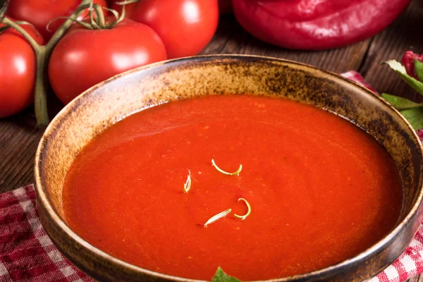 Paprica e Sopa de Tomate — Fotografia de Stock