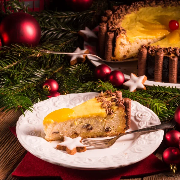 Chocolate orange cheesecake — Stock Photo, Image