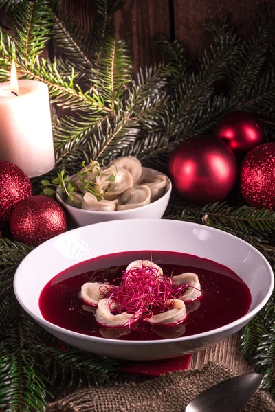 Sopa de borscht rojo — Foto de Stock