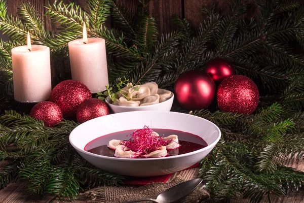 Sopa de borscht rojo — Foto de Stock