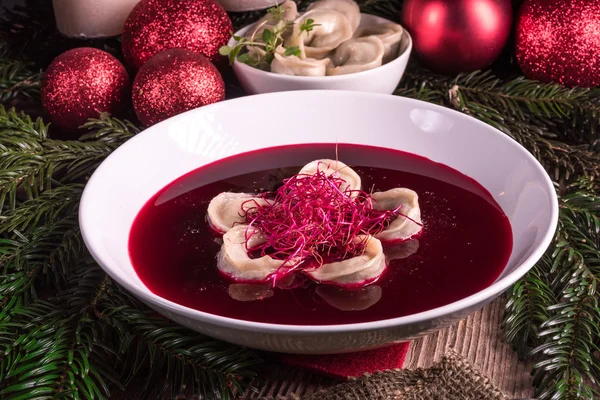 Sopa de borscht vermelho — Fotografia de Stock