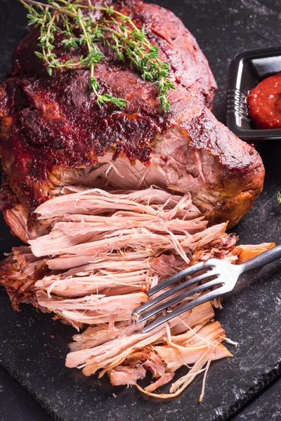 Pulled Pork mit Gabel — Stockfoto