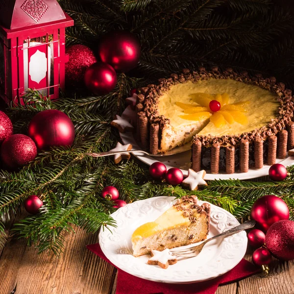 Chocolate orange cheesecake — Stock Photo, Image