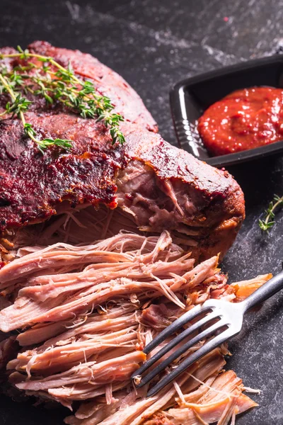 Pulled Pork mit Gabel — Stockfoto