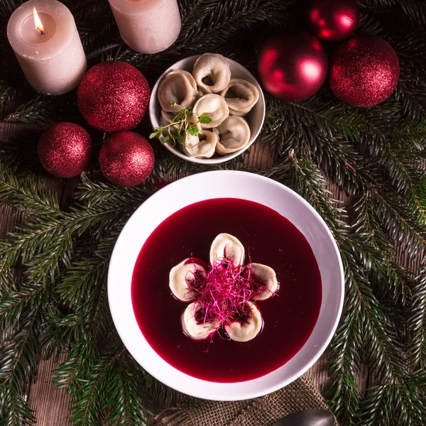 Sopa de borscht rojo —  Fotos de Stock