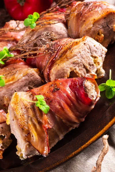 Gefülltes Schweinefilet — Stockfoto