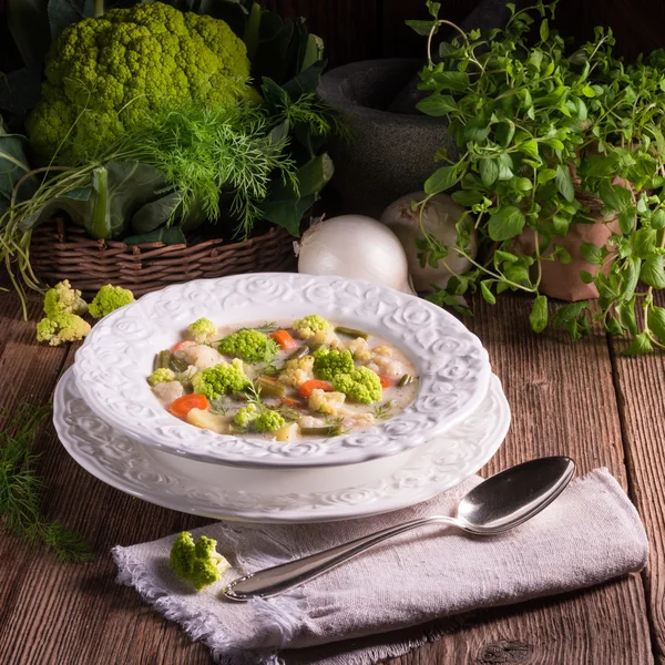 Cauliflower vegetable soup — Stock Photo, Image