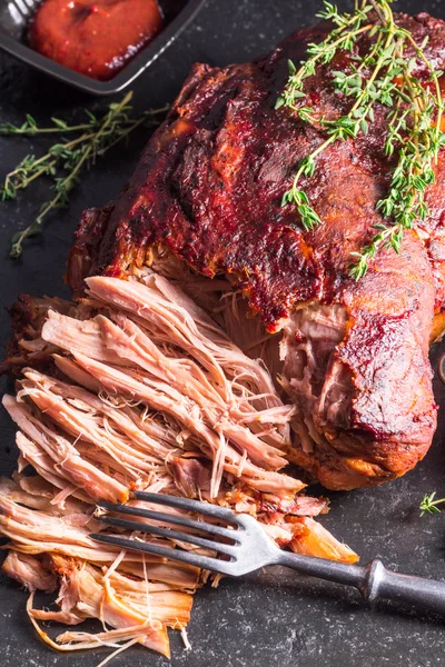 Pulled Pork with fork — Stock Photo, Image