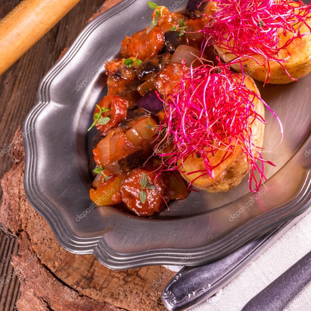 Ratatouille with baked potatoes — Stock Photo © dar19.30 92073672