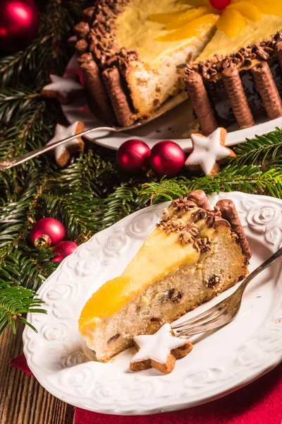 Chocolate orange cheesecake — Stock Photo, Image