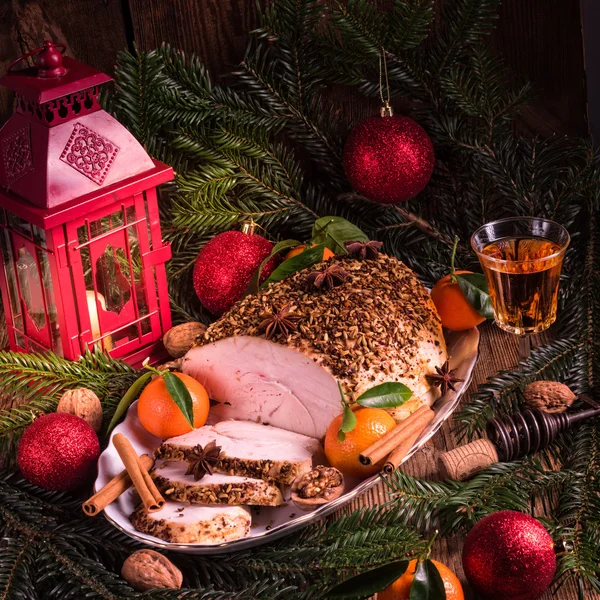 Christmas roasted turkey — Stock Photo, Image