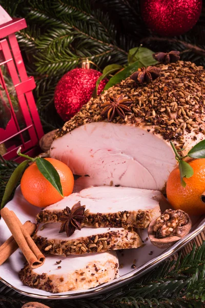 Pavo asado de Navidad — Foto de Stock