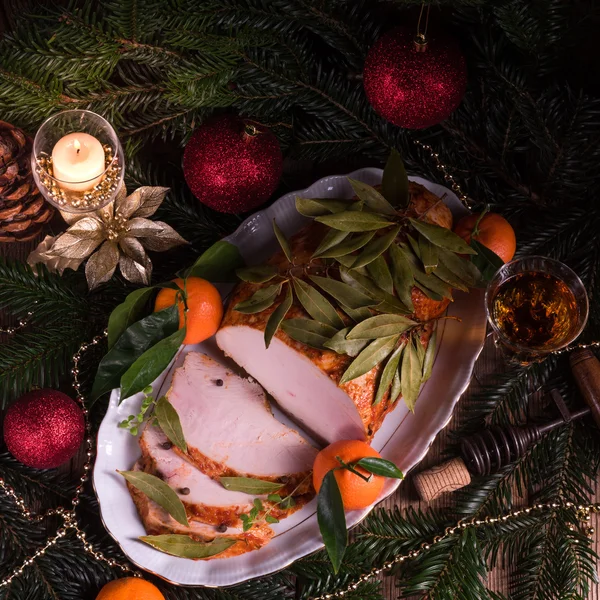 Vánoční pečený krocan — Stock fotografie