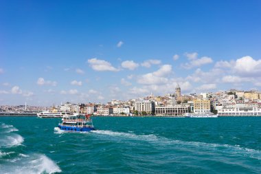 Istanbul 'un görünümünden feribot