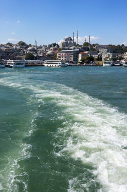 Istanbul 'un görünümünden feribot